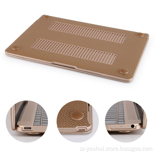 Factory Price Weave Pattern Leather Cover Shell Hard Case for Macbook 11" 12" 13" 15"